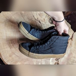 Vans black high-top lace up gum sole